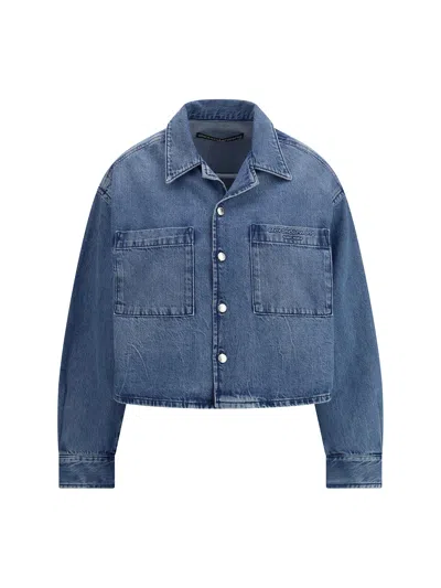 Alexander Wang Cropped Shirt In Blue