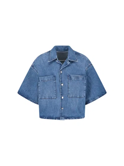 Alexander Wang Cropped Shirt In Blue