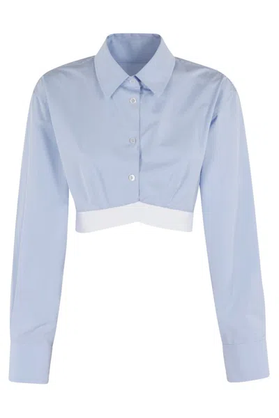 Alexander Wang Cropped Shirt With White Logo Elastic