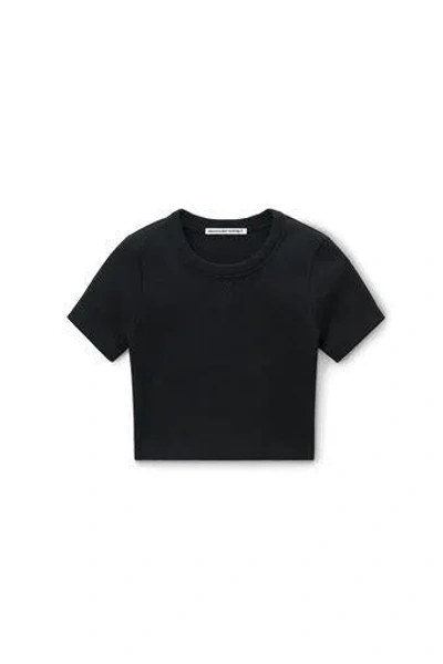 Alexander Wang Cropped Short Sleeve Top Clothing In 001 Black