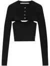 Alexander Wang Two Piece Cropped Set In Black