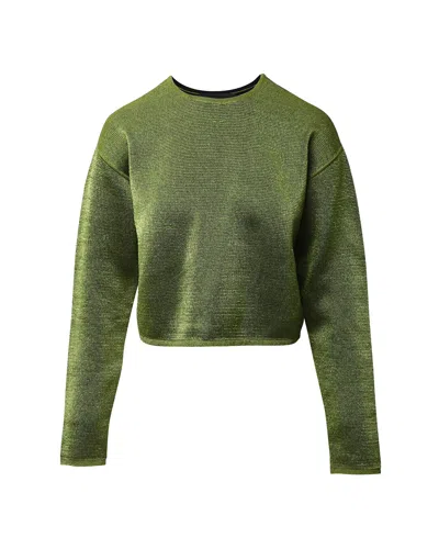 Alexander Wang Cropped Sweater In Green Viscose
