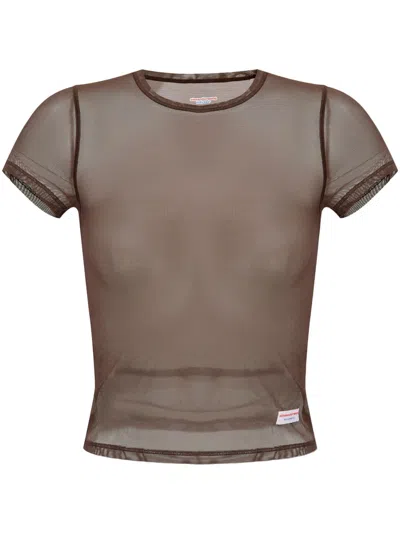 Alexander Wang Cropped T-shirt In Brown