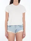 Alexander Wang Cropped T-shirt With Logo In Weiss
