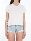 Alexander Wang Cropped T-shirt With Logo In White