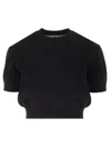 Alexander Wang Rope-detail Cropped Knitted Top In Black