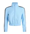 Alexander Wang Cropped Track Jacket With Logo Tape In Blue