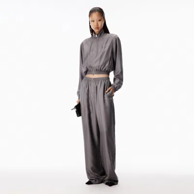 Alexander Wang Cropped Track Jacket In Gray