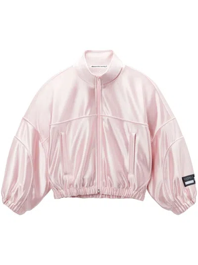 Alexander Wang Cropped Track Jacket In Purple