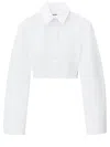 ALEXANDER WANG CROPPED WHITE STRUCTURED SHIRT IN 100% ORGANIC COTTON