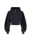 Alexander Wang Womens Faded Black Brand-patch Cropped Cotton-jersey Hoody In Black