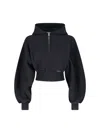 Alexander Wang Womens Faded Black Brand-patch Cropped Cotton-jersey Hoody In Black
