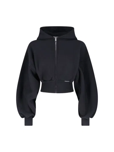 ALEXANDER WANG ALEXANDER WANG CROPPED ZIP HOODIE – BLACK