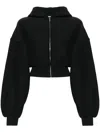 Alexander Wang Cropped Zip Up Cotton Hoodie