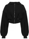 Alexander Wang Cropped Zip-up Hoodie In Black