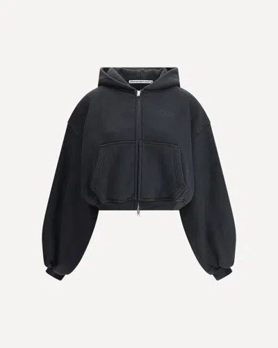 ALEXANDER WANG CROPPED ZIP-UP HOODIE