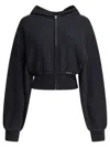 Alexander Wang Zip-up Cotton Hoodie In Blue