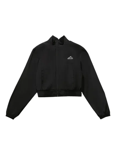 Alexander Wang Cropped Zip-up Jacket In Black