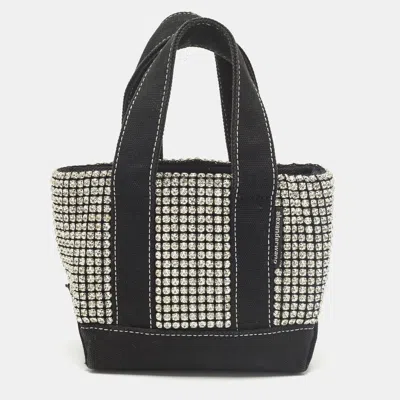 Pre-owned Alexander Wang Cruiser Crystal Embellished Mini Black Canvas Tote