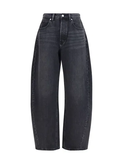 Alexander Wang Crystal Balloon Jeans In Gray