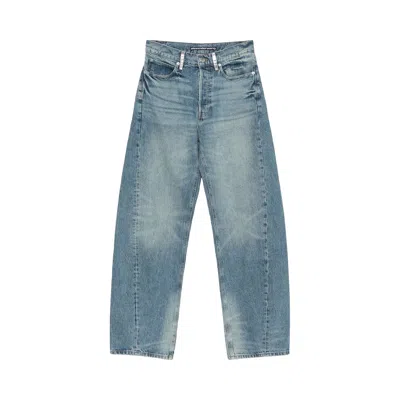 Pre-owned Alexander Wang Crystal Beltloops Float Mid Rise Relaxed Jean 'tan' | Women's Size 24