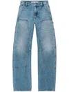 Alexander Wang Crystal Carpenter Jeans In Blue