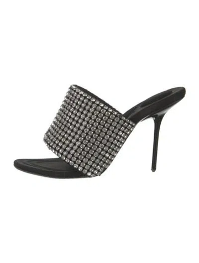 Pre-owned Alexander Wang Crystal Crystal Embellishments Mules In Black