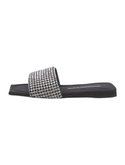 Pre-owned Alexander Wang Crystal Crystal Embellishments Slides In Black