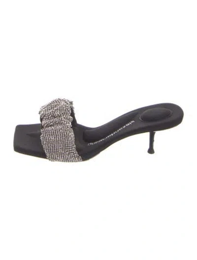 Pre-owned Alexander Wang Crystal Crystal Embellishments Slides In Black