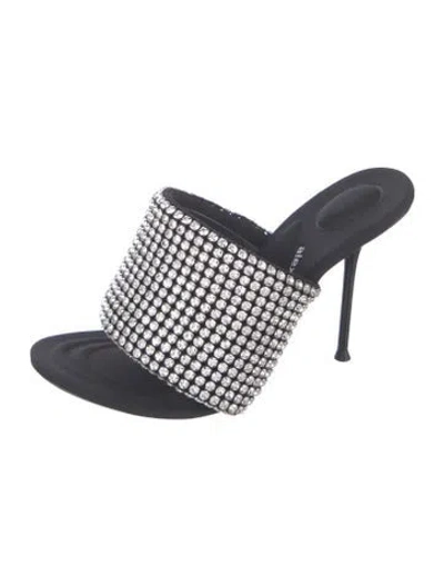 Pre-owned Alexander Wang Crystal Crystal Embellishments Slides In Blue