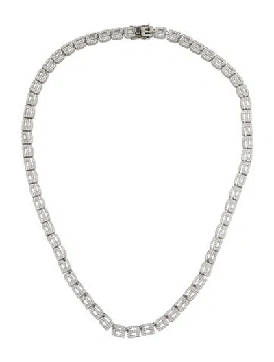 Pre-owned Alexander Wang Crystal 'diamante A Tennis' Collar Necklace, 19" In Transparent
