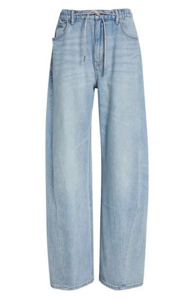 Alexander Wang Balloon Jogger Jeans Light Blue In Animal Print