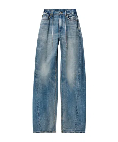 Alexander Wang Crystal Drawcord Balloon Jogger In Blue