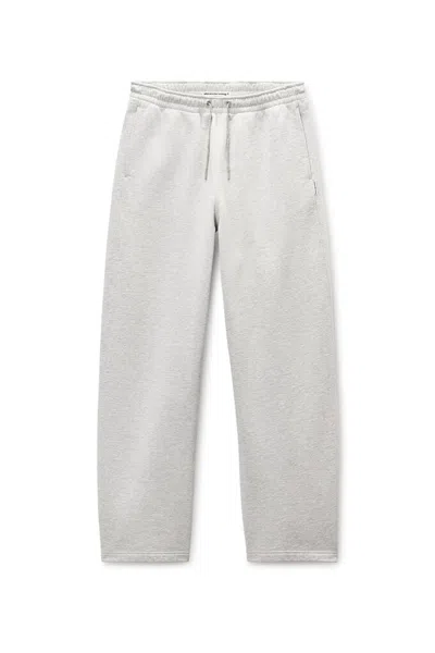 Alexander Wang Crystal Drawcord Mid-rise Sweatpant In Light Heather Grey