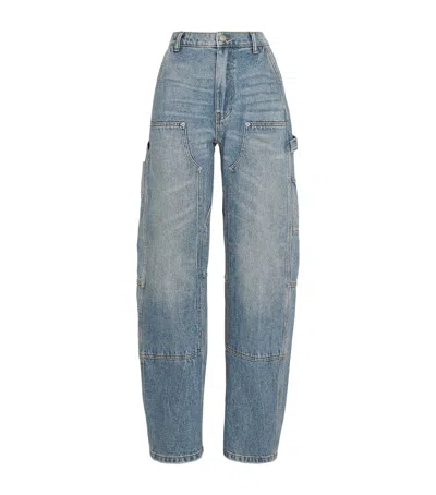 Alexander Wang Crystal-embellished Carpenter Jeans In Blue