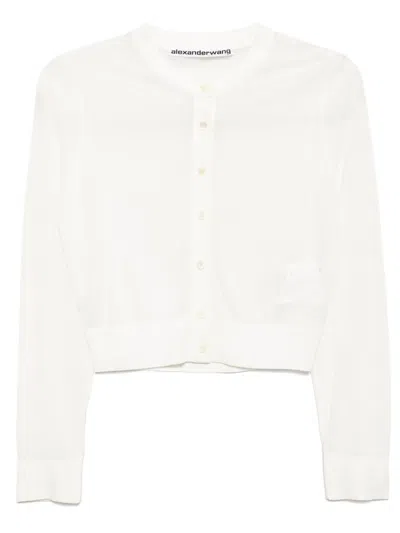 Alexander Wang Crystal-embellished Cropped Top In White