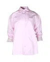 Alexander Wang Crystal-embellished Cuff Button-up Shirt In Pink Cotton In Pink
