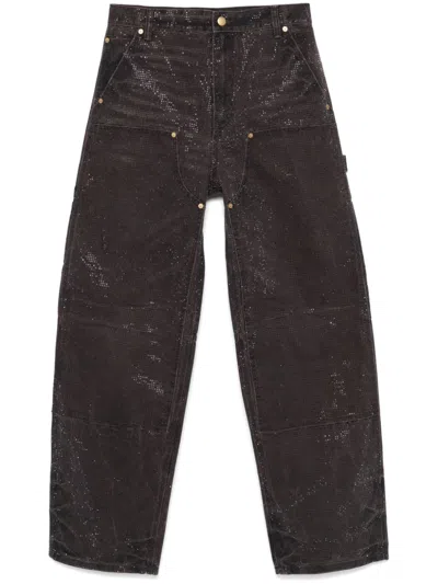 Alexander Wang Crystal-embellished Jeans In 黑色