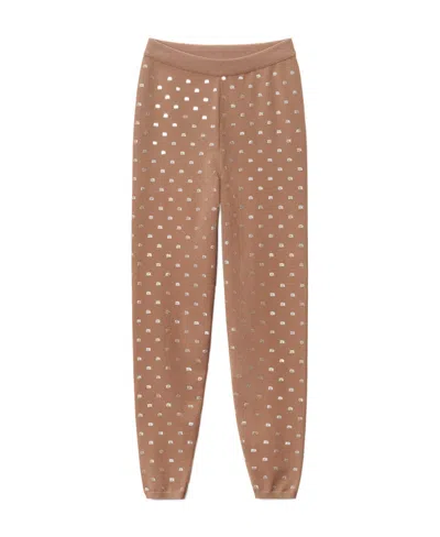 Alexander Wang Crystal-embellished Leggings In Brown