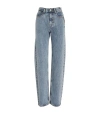 ALEXANDER WANG CRYSTAL-EMBELLISHED MID-RISE STRAIGHT JEANS