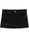 Alexander Wang Crystal-embellished Mini Skirt In Schwarz