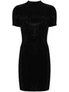 Alexander Wang Crystal-embellished Mock-neck Dress In Black