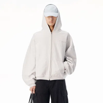 Alexander Wang Crystal Embellished Oversized Zip-up Hoodie In Multi