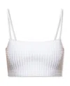 Alexander Wang Crystal-embellished Ribbed Tank Top In White