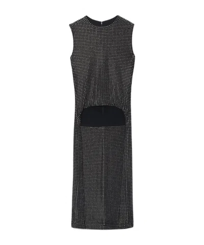Alexander Wang Crystal Embellished Sleeveless High-low Top In Black