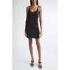 Alexander Wang Hotfix Crystal Wool Tank Minidress In Black