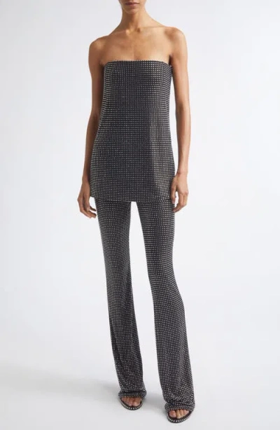 Alexander Wang Crystal Embellished Strapless Corset Jumpsuit In Black