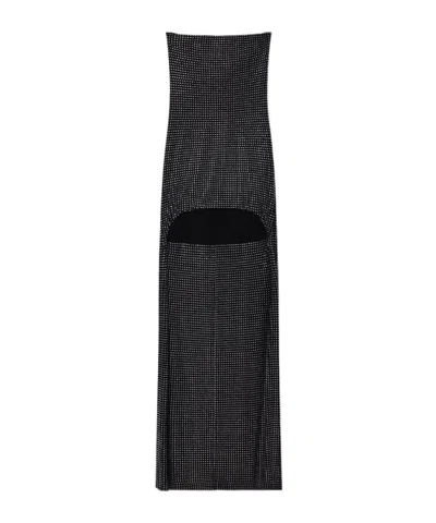 Alexander Wang Crystal Embellished Strapless High-low Mini Dress In Black