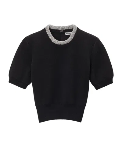 Alexander Wang Black Crystal Tubular Necklace T-shirt