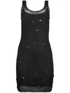 Alexander Wang Crystal-embellished Tank Minidress In Black